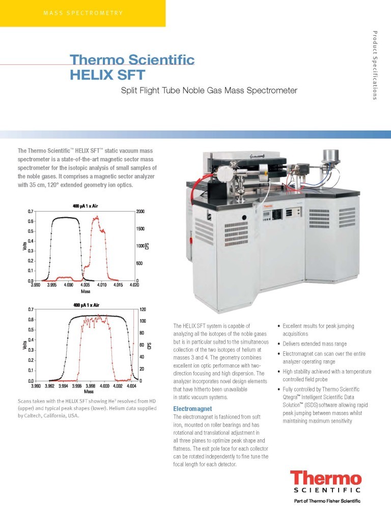 Thermo Scientific HELIX SFT Split Flight Tube Noble Gas Mass Spectrometer