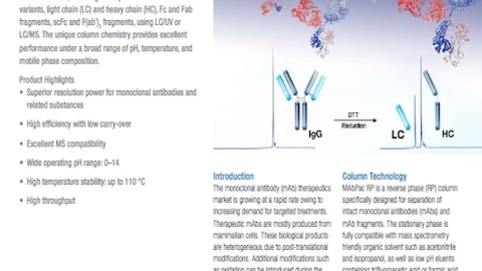 MAbPac RP Column HighPerformance Reverse Phase Chromatography Column